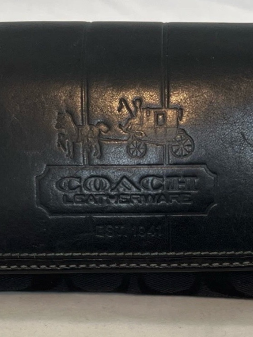 Coach Black Embossed Leather Wallet - Coach